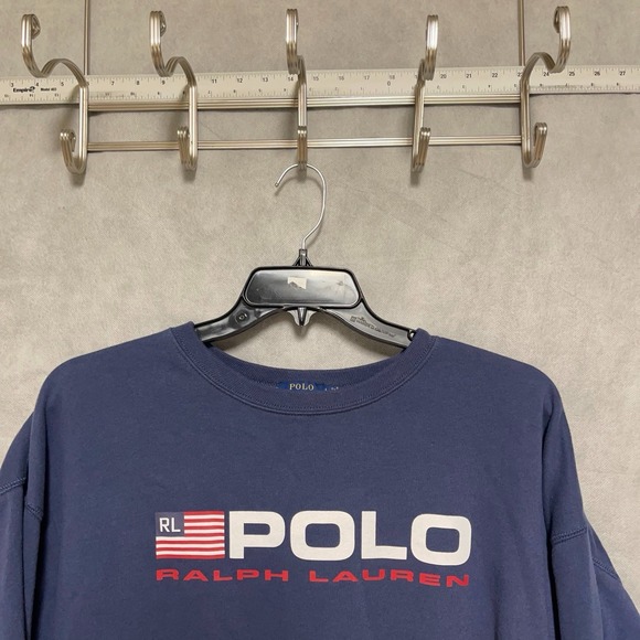 Ralph Lauren Other - Polo Ralph Lauren Sweater Men L Blue Spell Out Sweatshirt Pullover Casual Hybrid